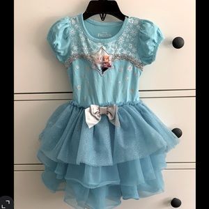 Frozen toddler girls sparkly tulle dress with cape